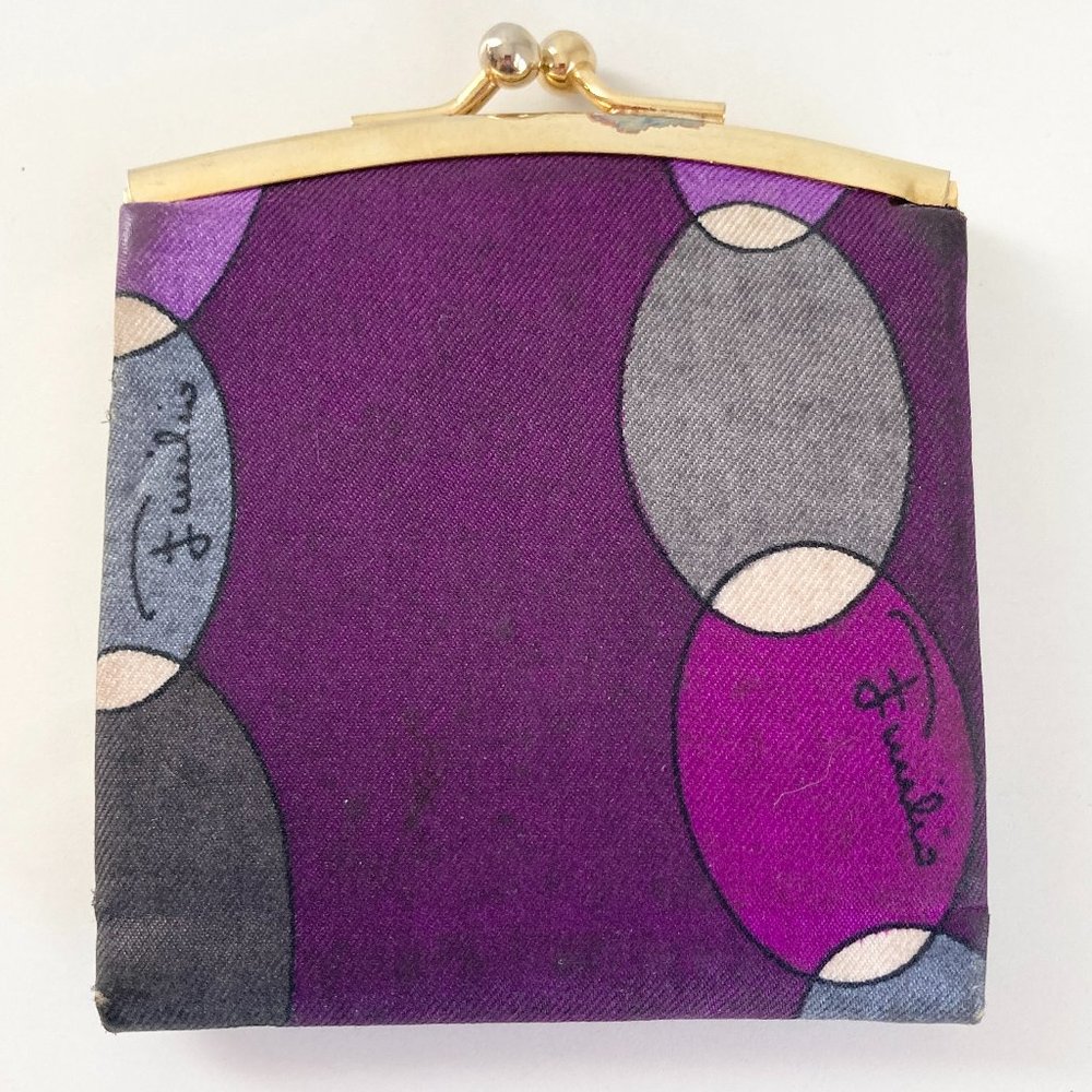 Pucci 1960's Purple Silk Kisslock Coin Purse